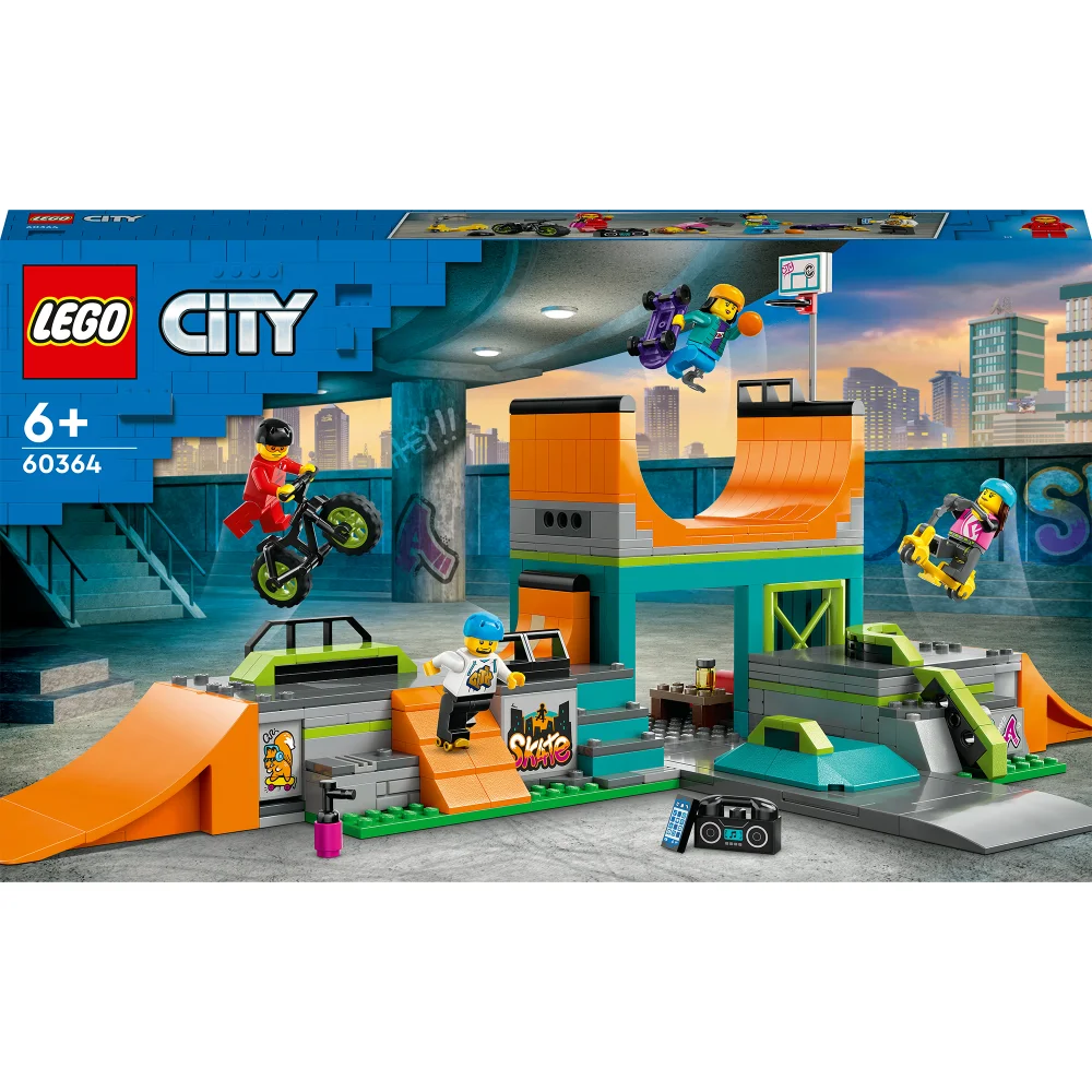 LEGO City: Street Skate Park Set, Skateboard Stunts Toy (60364) Image 1