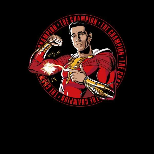 Shazam! Fury of the Gods The Champion Composition Unisex T-Shirt - Black