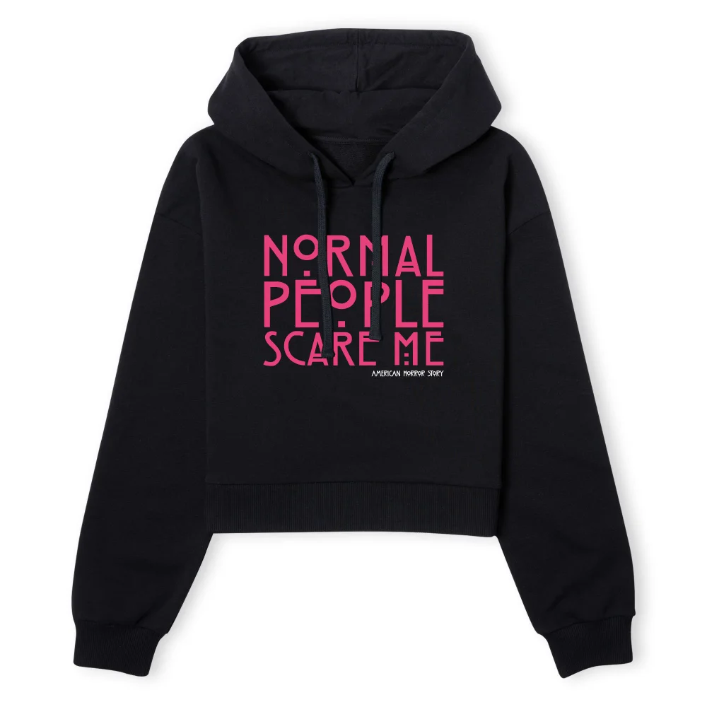 American Horror Story Normal People Scare Me Women's Cropped Hoodie - Black - XS - Black Image 1