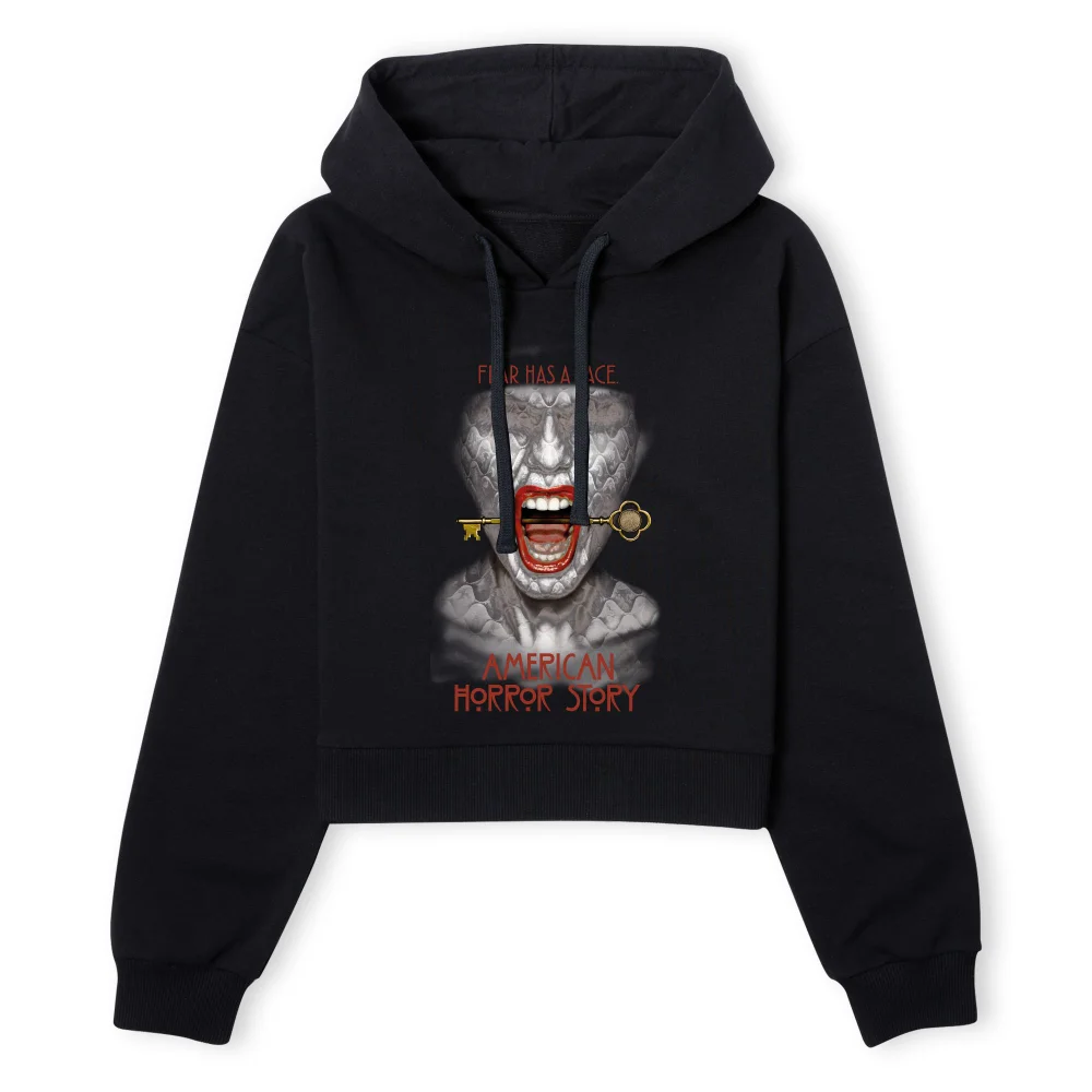 American Horror Story Fear Has A Face Women's Cropped Hoodie - Black - XS - Black Image 1