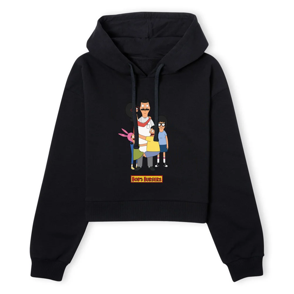 Bob's Burgers Family Women's Cropped Hoodie - Black - XS - Black Image 1
