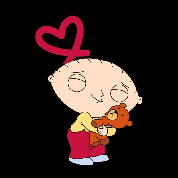 Family Guy Stewie Loves Bear Women's Cropped Hoodie - Black