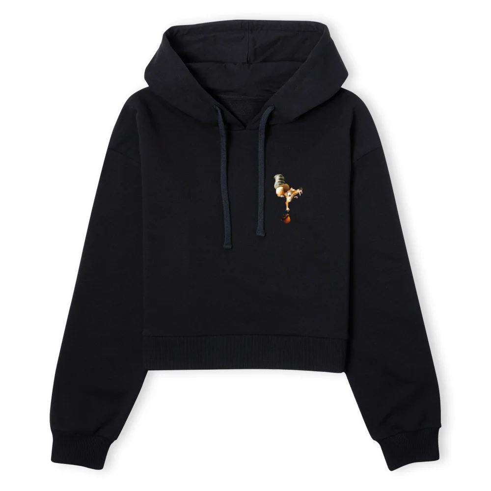 Ice Age Scrat Pocket Women's Cropped Hoodie - Black - XS - Black Image 1