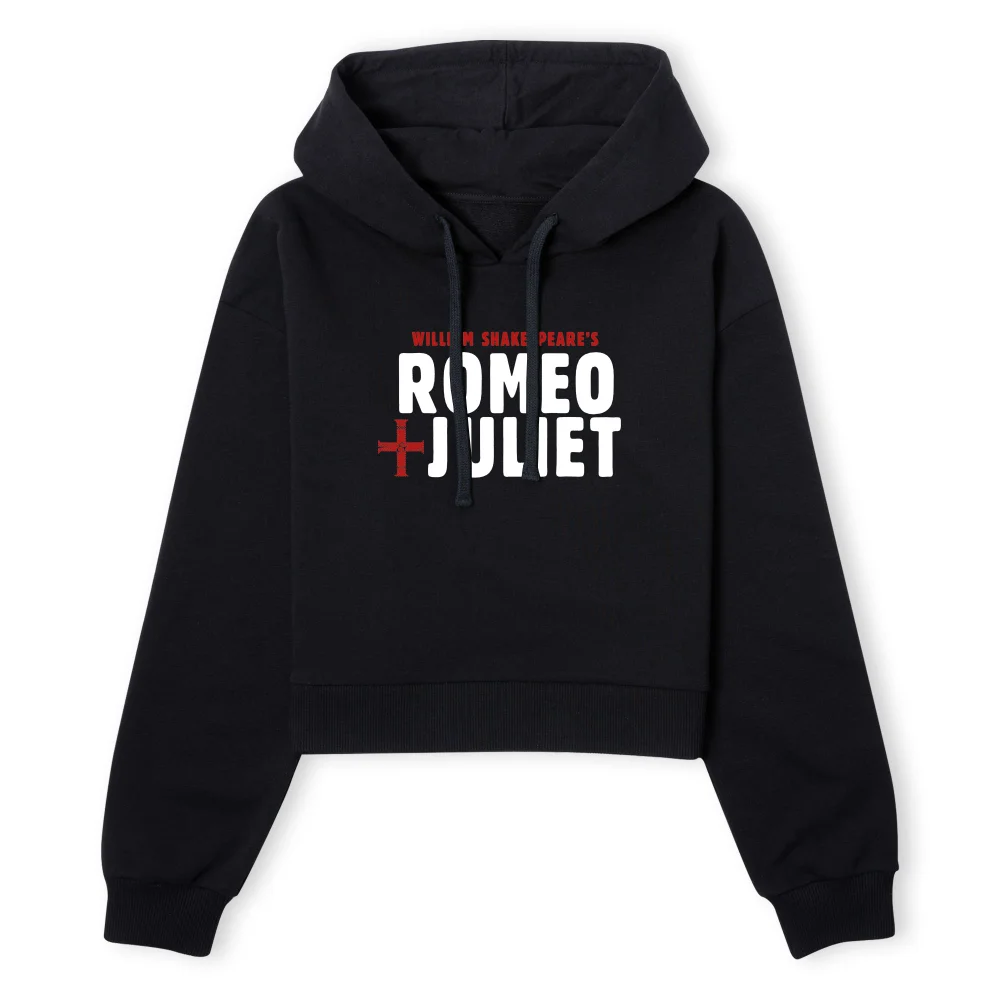 Romeo and Juliet Logo Women's Cropped Hoodie - Black - XS - Black Image 1
