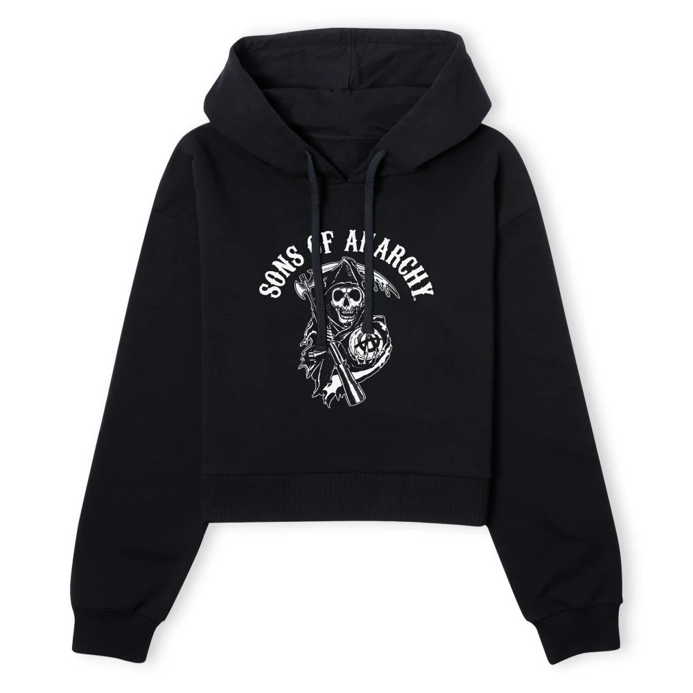 Sons of Anarchy Arched Reaper Women's Cropped Hoodie - Black - XS - Black Image 1