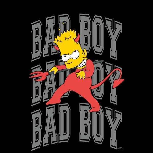The Simpsons Bad Boy Bart Women's Cropped Hoodie - Black