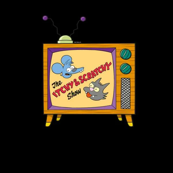 The Simpsons The Itchy And Scratchy Show Women's Cropped Hoodie - Black