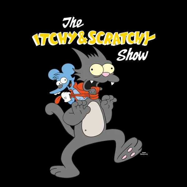 The Simpsons Itchy And Scratchy Strangle Women's Cropped Hoodie - Black