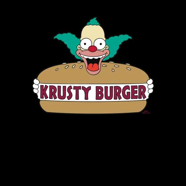 The Simpsons Krusty Burger Logo Women's Cropped Hoodie - Black