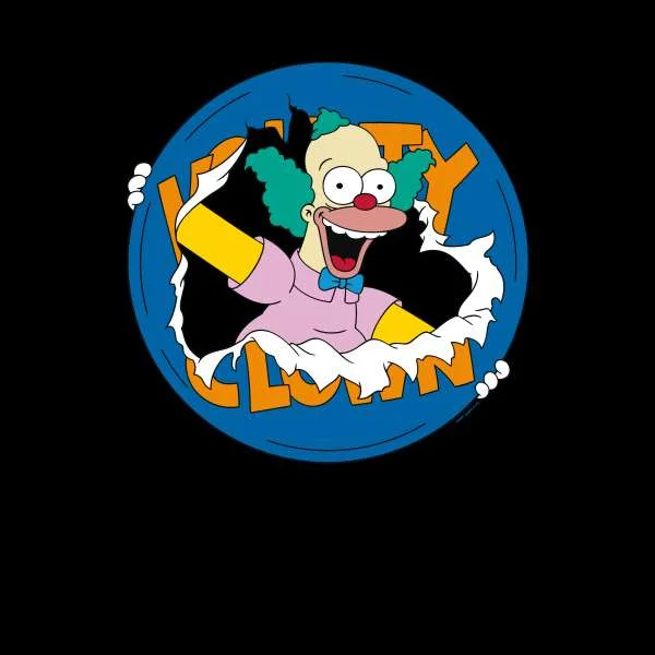 The Simpsons Krusty Ripped Circle Women's Cropped Hoodie - Black