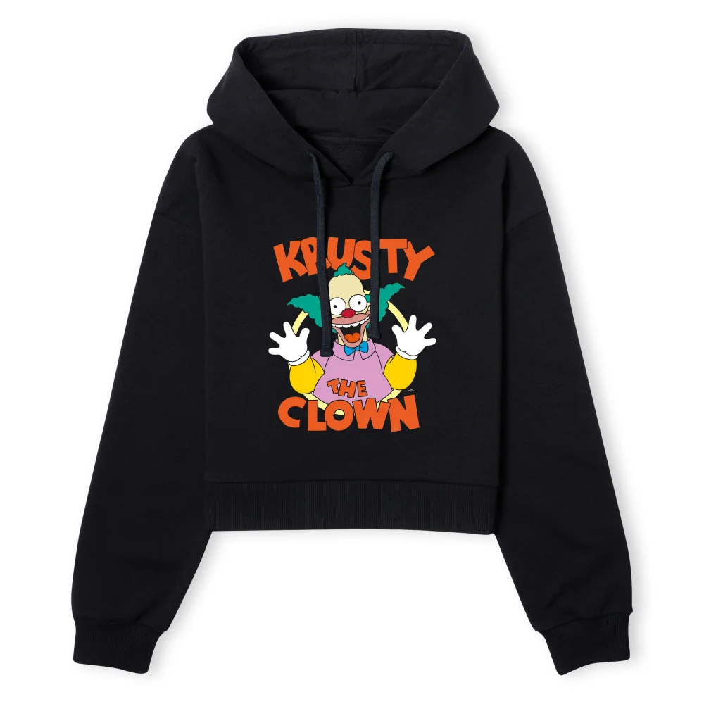 The Simpsons Krusty The Clown Women's Cropped Hoodie - Black - XS - Black Image 1