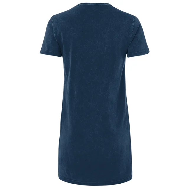 Bob's Burgers Block Logo Women's T-Shirt Dress - Navy Acid Wash
