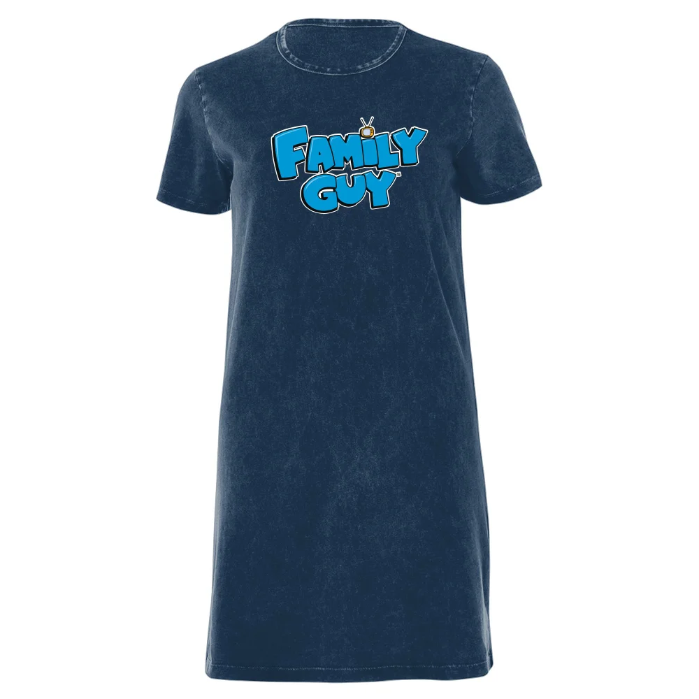 Family Guy Logo Women's T-Shirt Dress - Navy Acid Wash - XXL - Navy Acid Wash Image 1