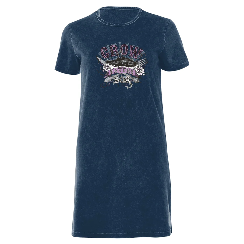 Sons of Anarchy Crow Eaters Women's T-Shirt Dress - Navy Acid Wash - XXL - Navy Acid Wash Image 1
