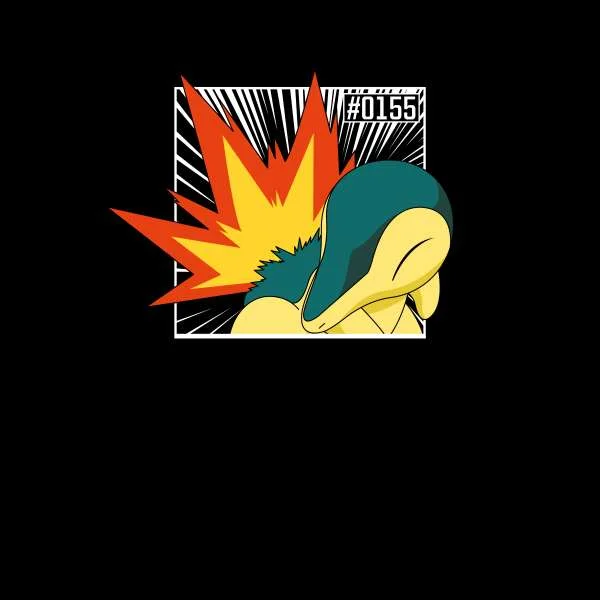 Pokemon Cyndaquil Women's Cropped Hoodie - Black