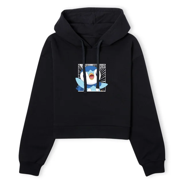Pokemon Piplup Women's Cropped Hoodie - Black
