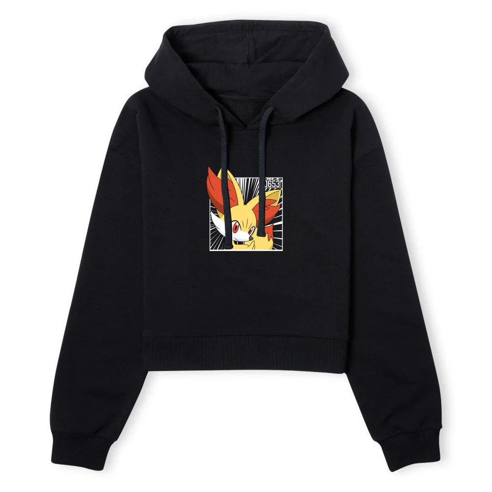 Pokemon Fennekin Women's Cropped Hoodie - Black - XS Image 1