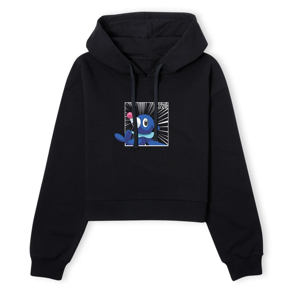 Pokemon Popplio Women's Cropped Hoodie - Black - XS Image 1