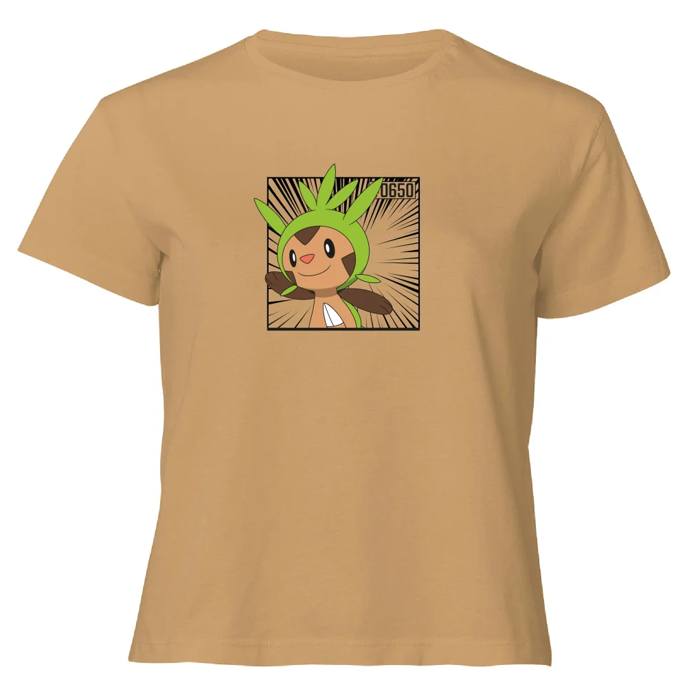 Pokemon Chespin Women's Cropped T-Shirt - Tan - XL Image 1
