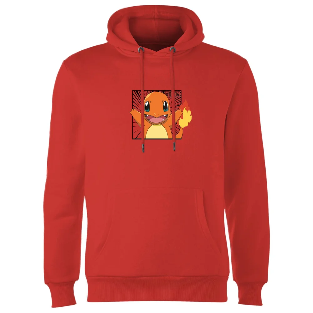 Pokémon Pokédex Charmander #0004 Hoodie - Red - S Image 1