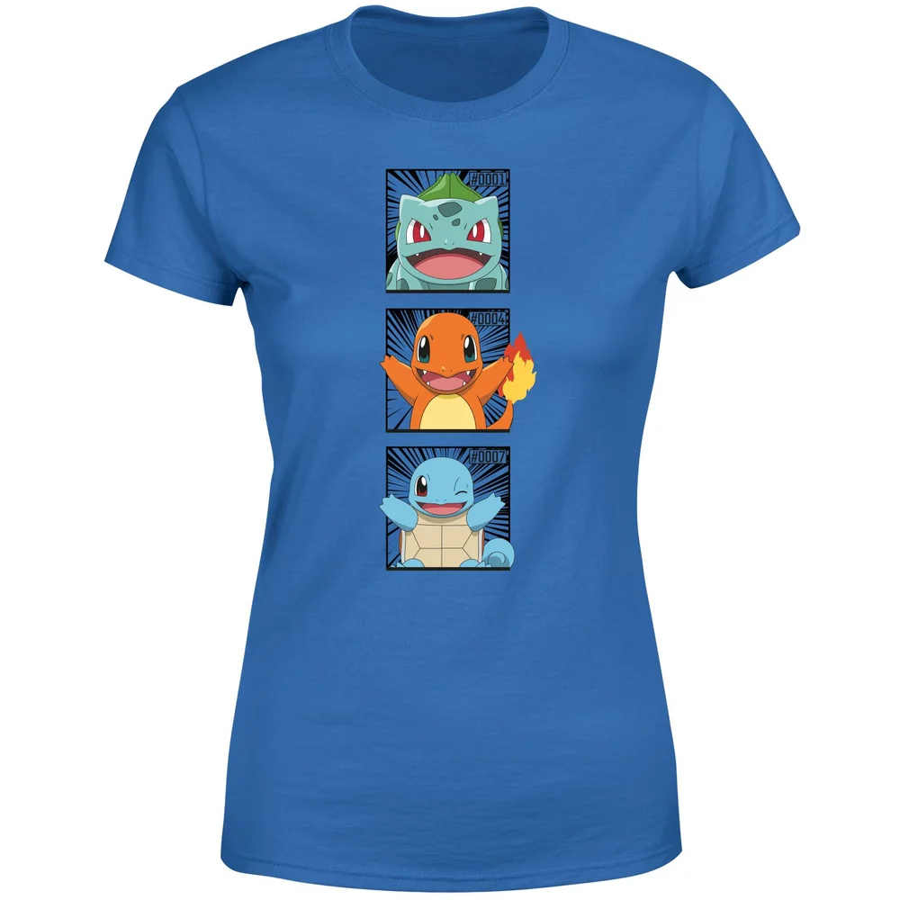 Pokemon Generation 1 Starters Women's T-Shirt - Blue - XS Image 1