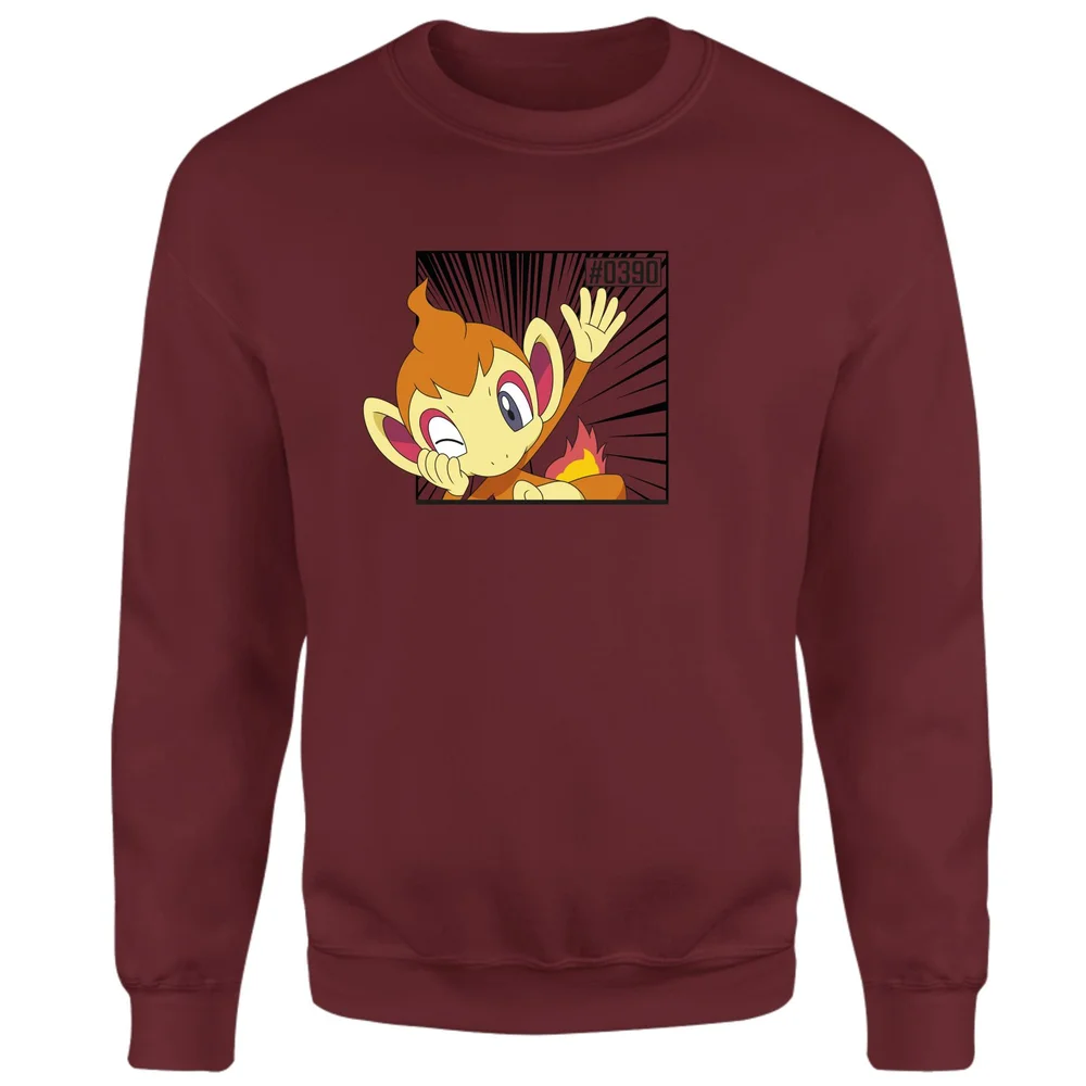 Pokemon Chimchar Sweatshirt - Burgundy - S Image 1