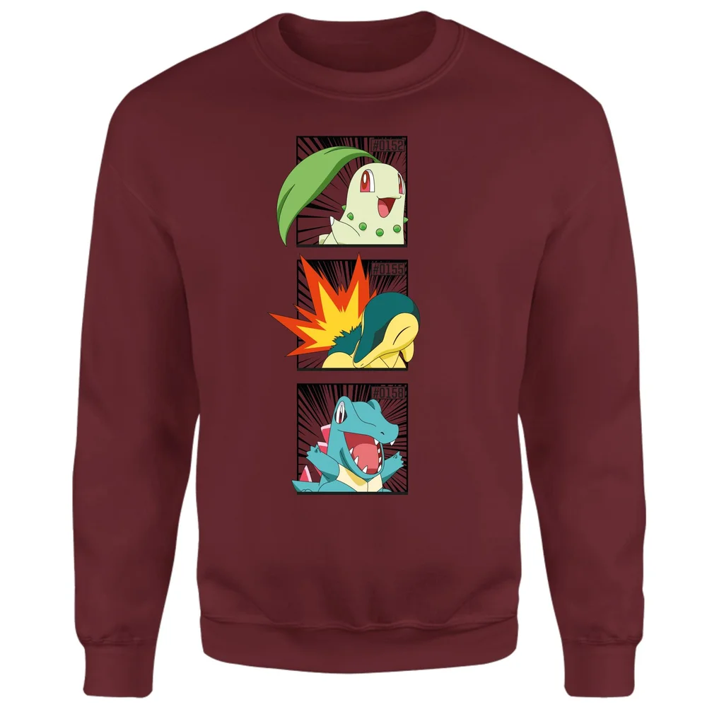 Pokemon Generation 2 Starters Sweatshirt - Burgundy - S Image 1