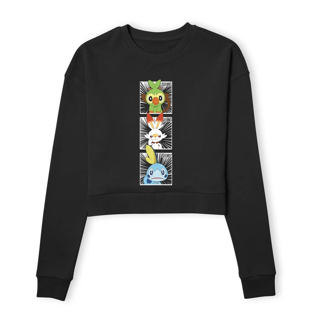 Pokemon Generation 8 Intro Women's Cropped Sweatshirt - Black - XS Image 1