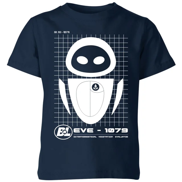 Wall-E Eve Schematic Kids' T-Shirt - Navy