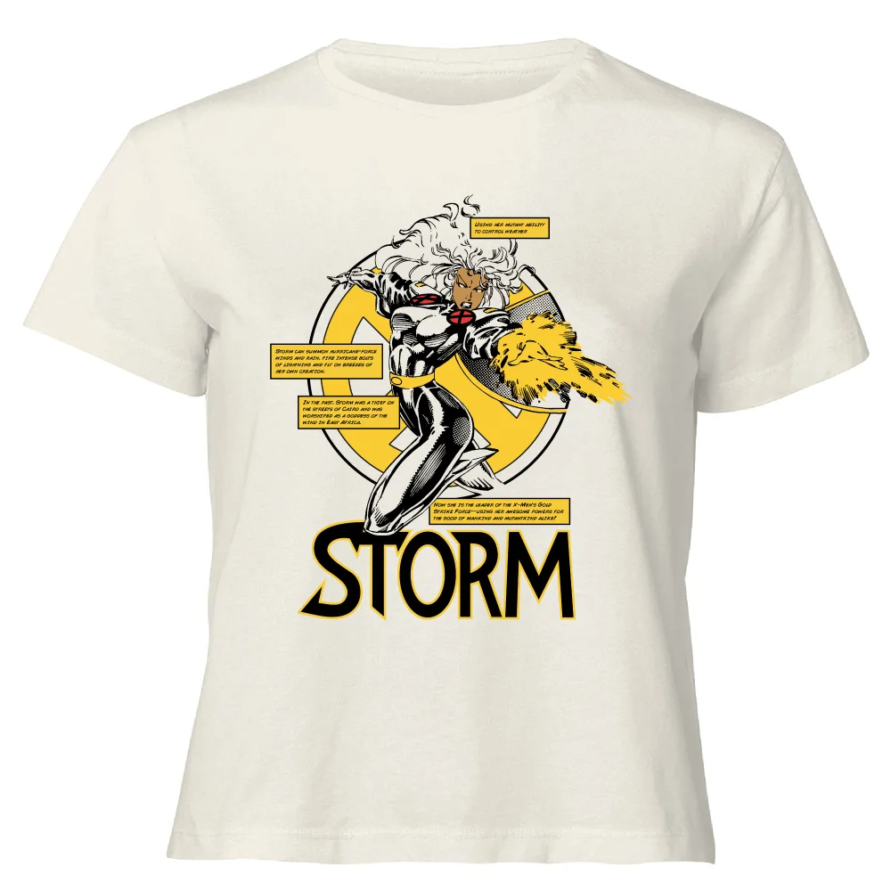 X-Men Storm Bio Women's Cropped T-Shirt - Cream - XS Image 1
