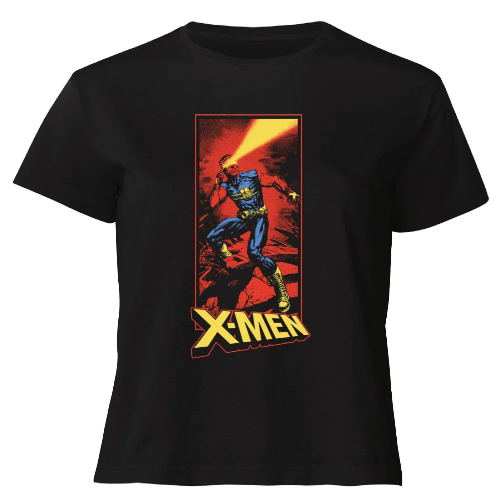 X-Men Cyclops Energy Beam Women's Cropped T-Shirt - Black - XS Image 1