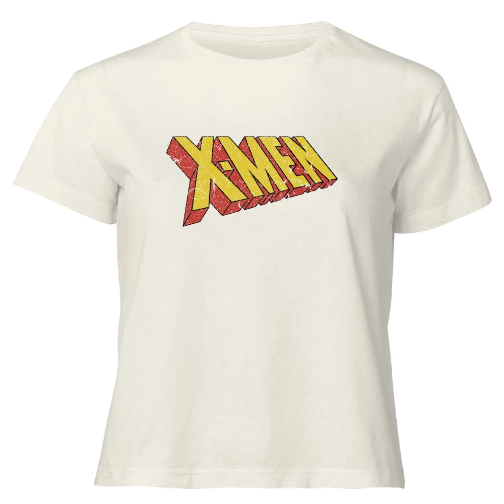 X-Men Retro Logo Women's Cropped T-Shirt - Cream - XS Image 1