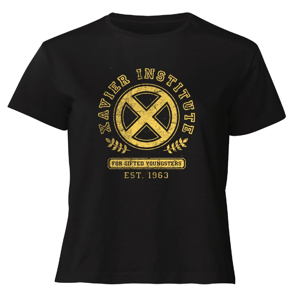 X-Men Xavier Institute For Gifted Youngsters Drk Women's Cropped T-Shirt - Black - XS Image 1