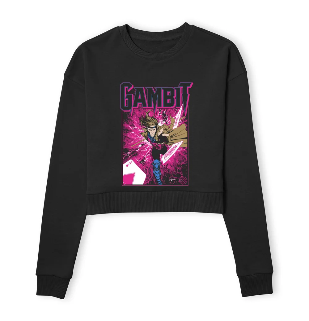 X-Men Gambit Women's Cropped Sweatshirt - Black - XS Image 1