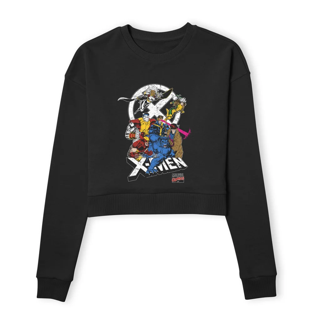X-Men Super Team Women's Cropped Sweatshirt - Black - XS Image 1