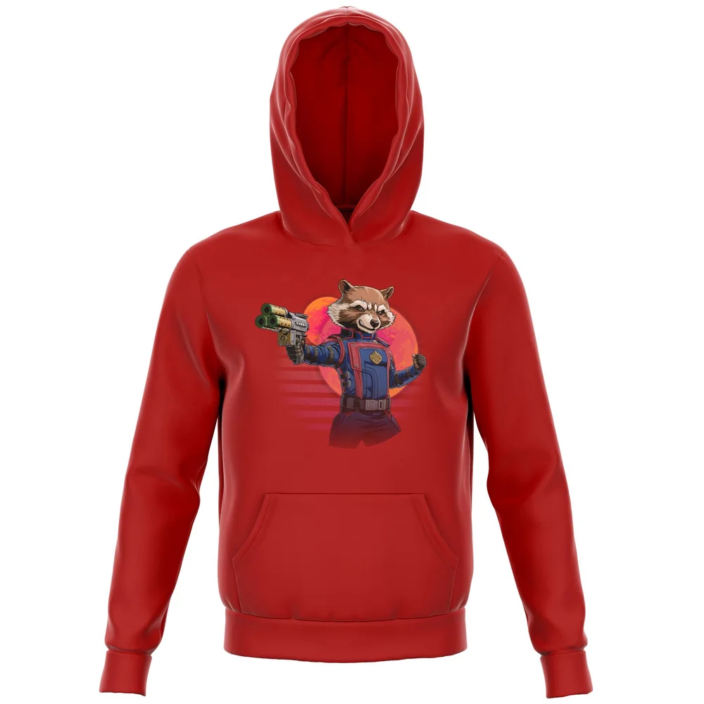 Guardians of the Galaxy Retro Rocket Raccoon Kids' Hoodie - Red - 3-4 Years Image 1
