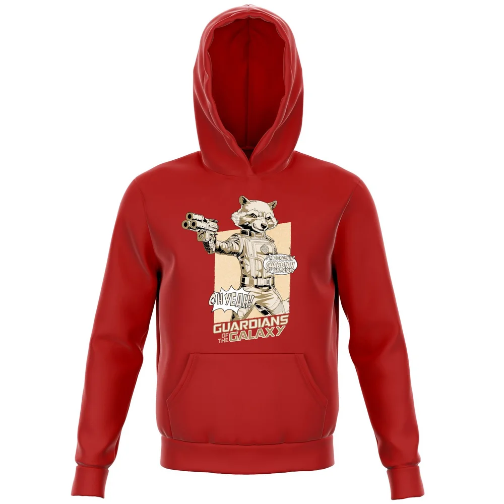 Guardians of the Galaxy Rocket Raccoon Oh Yeah! Kids' Hoodie - Red - 3-4 Years Image 1