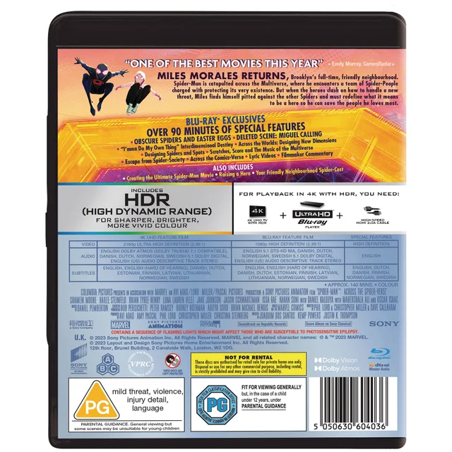 Spider-Man: Across The Spider-Verse 4K Ultra HD (includes Blu-ray)