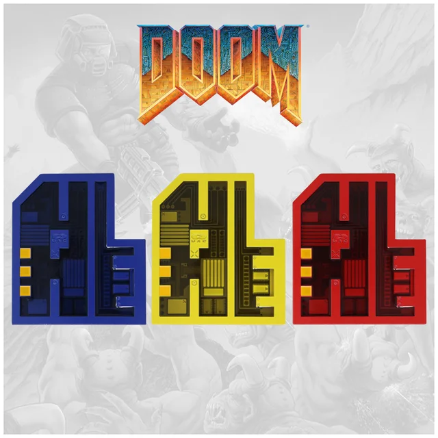 DOOM Set of Pixelated Key Cards by Fanattik