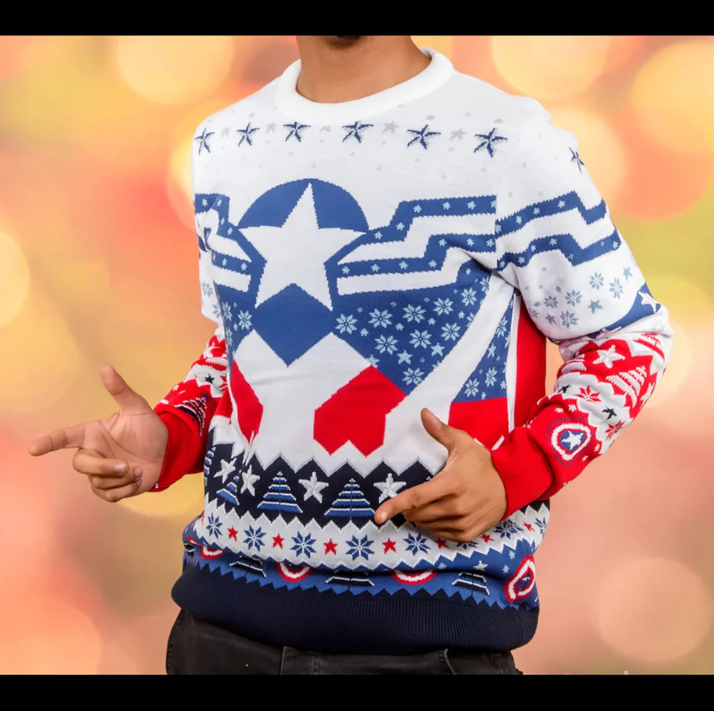 Sam Wilson Captain America Christmas Jumper - M Image 1