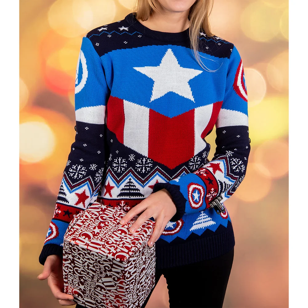 Captain America Christmas Jumper - XS Image 1