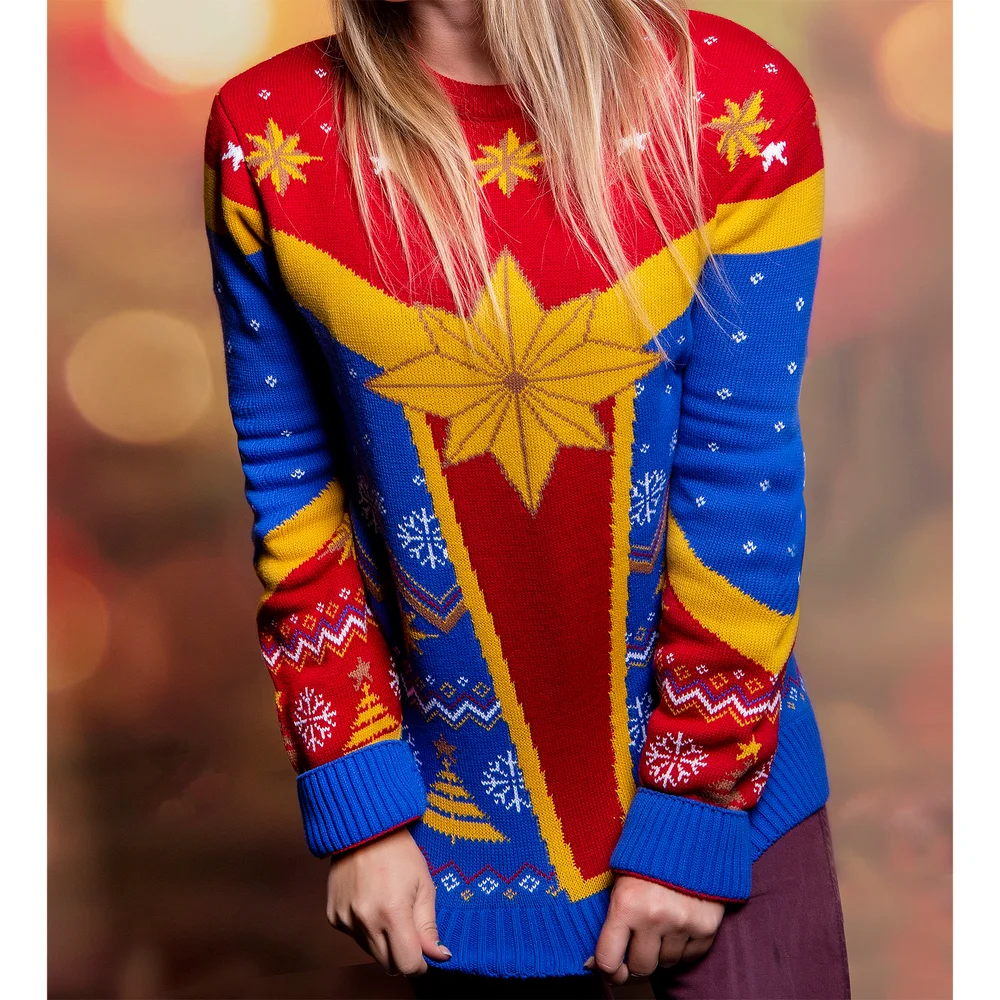 Captain Marvel Christmas Jumper - XS Image 1