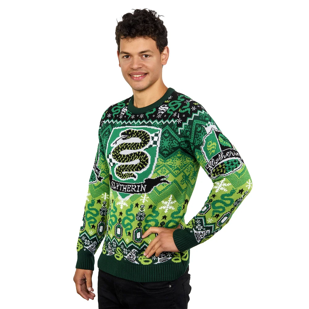 Slytherin House Crest Christmas Jumper - XS Image 1