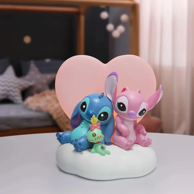Enesco Grand Jester Studios Disney Flocked Kissing Stitch & Angel Collectible Figurine (9cm)