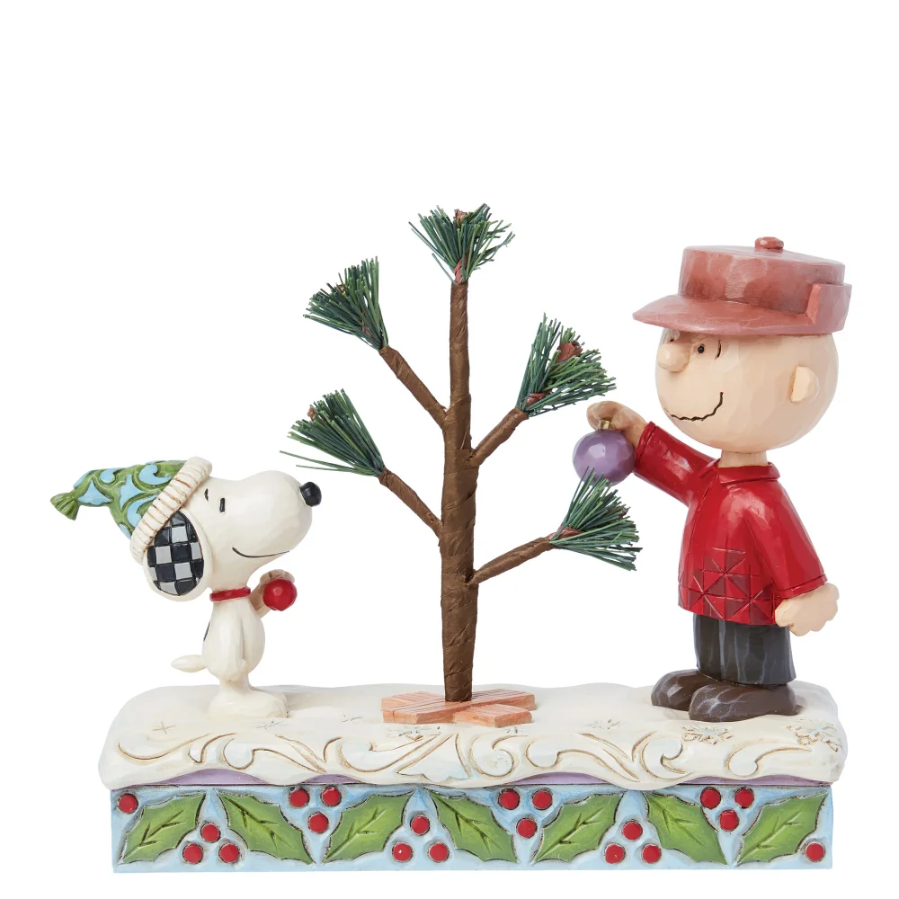 Enesco Peanuts Snoopy & Charlie Brown Tree Figurine (14cm) Image 1