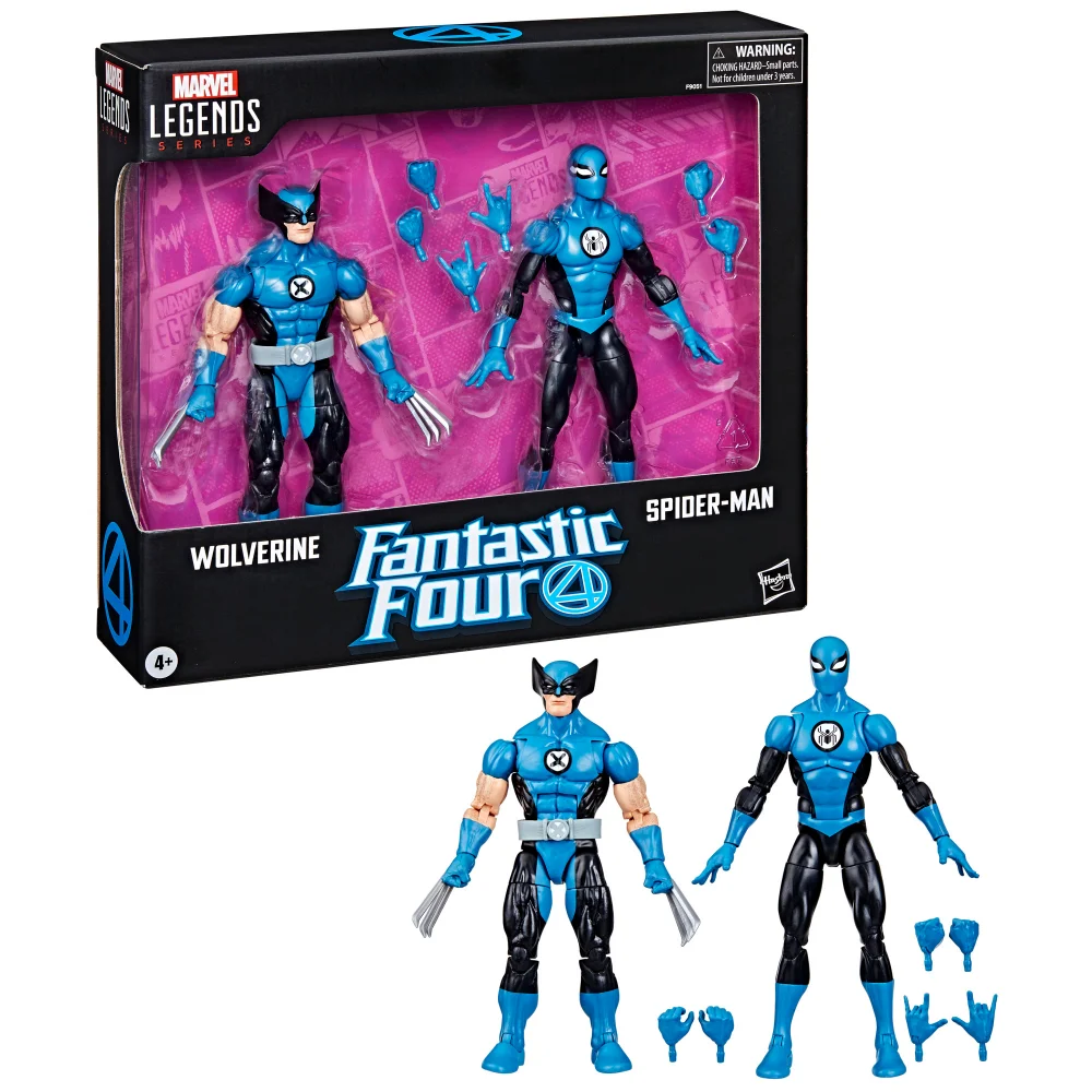 Hasbro Marvel Legends Series Wolverine and Spider-Man, Fantastic Four Comics 6" Action Figures Image 1
