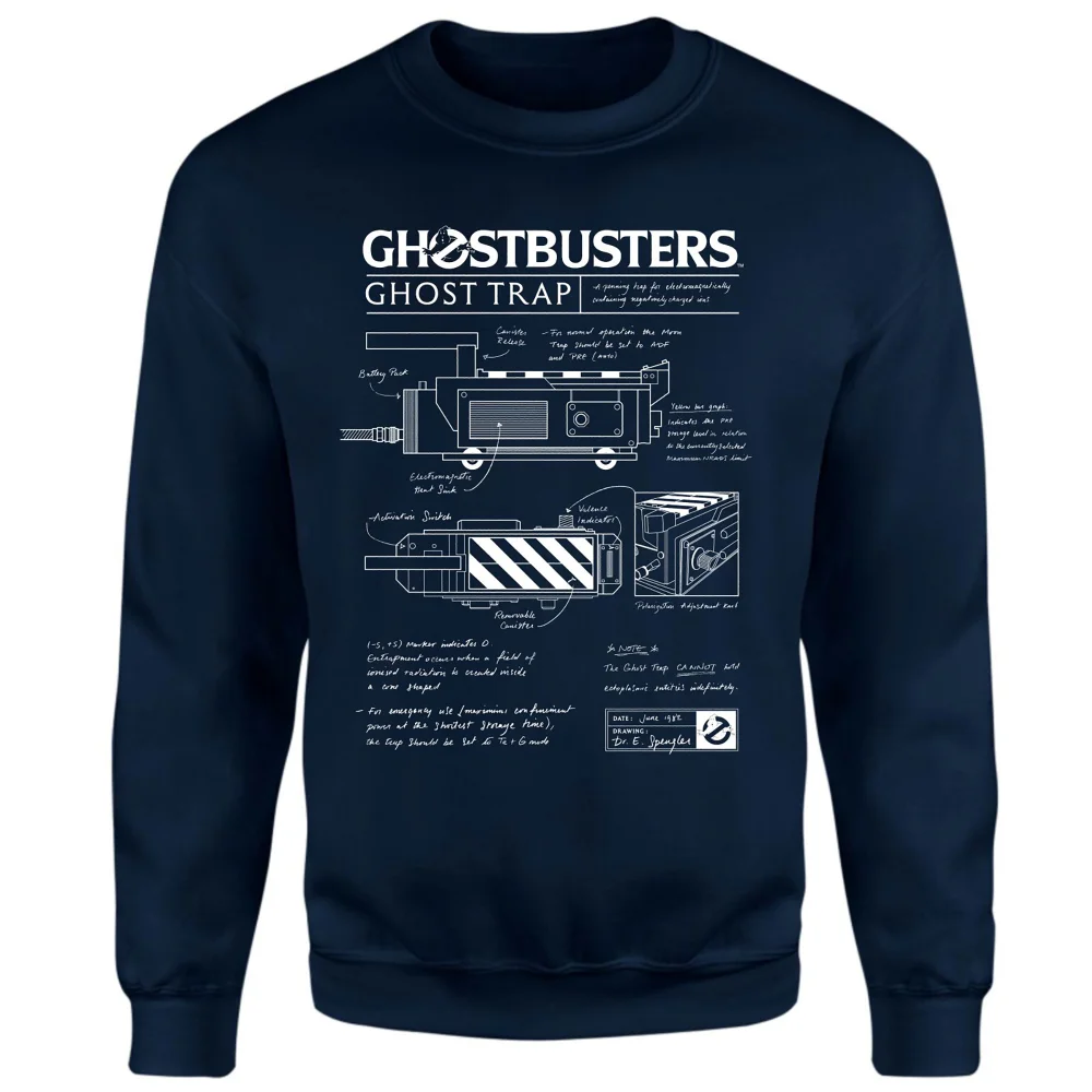 Ghostbusters Ghost Trap Schematic Sweatshirt - Navy - XS Image 1