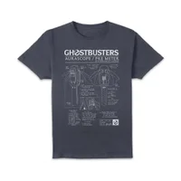 Ghostbusters Ghost Trap Schematic Men's T-Shirt - Navy