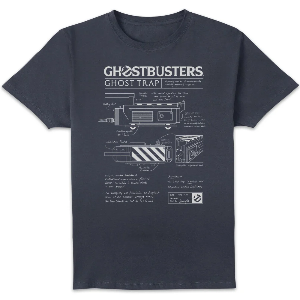 Ghostbusters Ghost Trap Schematic Men's T-Shirt - Navy - S Image 1
