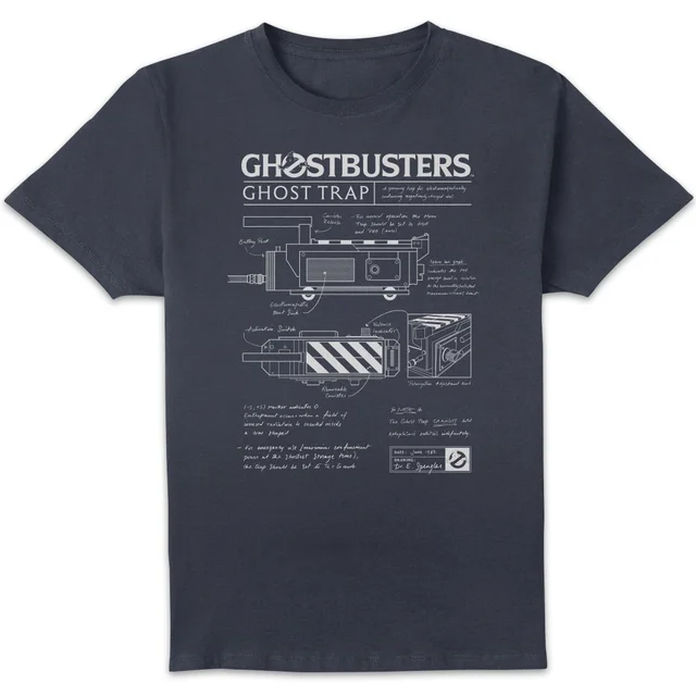 Ghostbusters Ghost Trap Schematic Men's T-Shirt - Navy